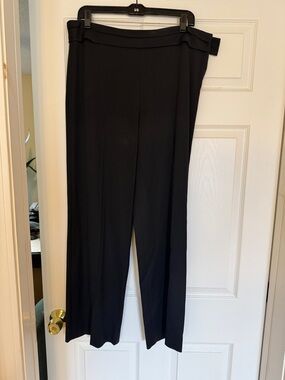 Black Wide-Leg Women's Trousers - Sleek Minimal Design